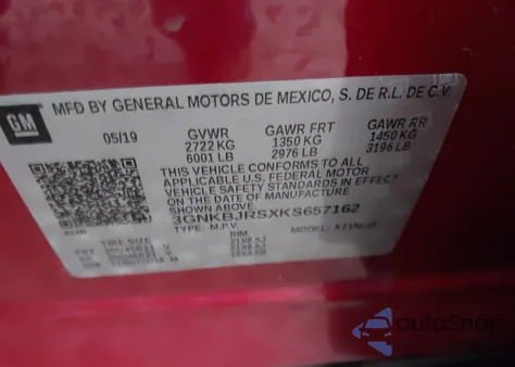 2019 Chevrolet Blazer Rs из США, поврежденный, VIN 3GNKBJRSXKS657162